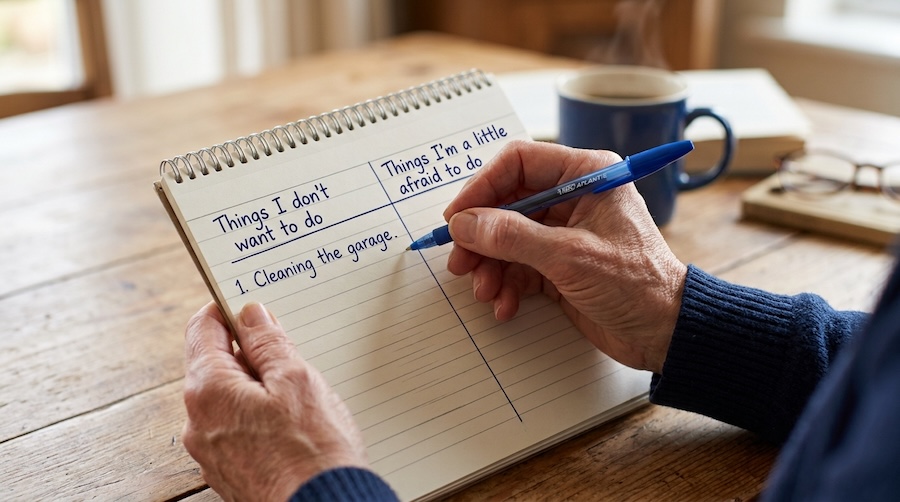 Making a list of things I don't want to do vs things I'm afraid to do